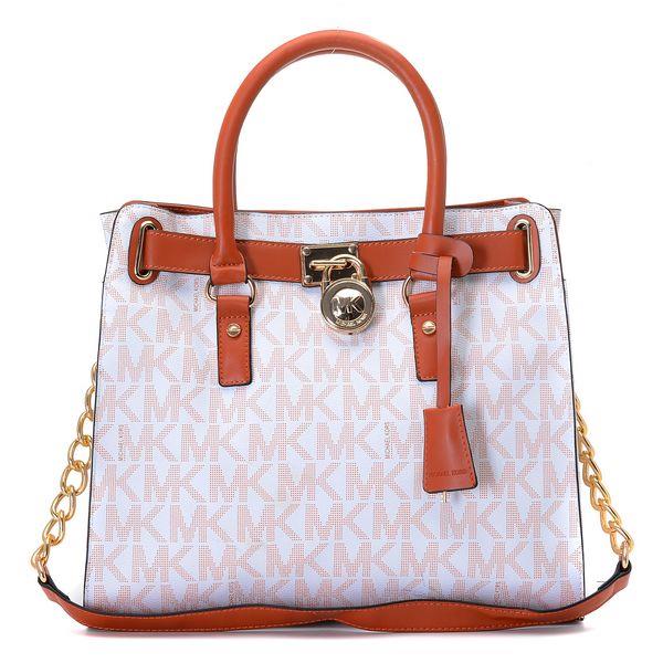 michael kors hamilton stor mk logo tote vanilla Poser Fra df5xv